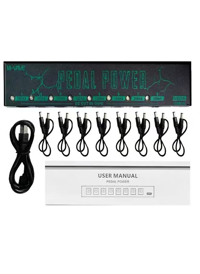 M-VAVE PEDAL POWER Guitar Pedal Power Supply, 8 Isolated Pedalboard Power Supply Aluminium Alloy DC Output 9V Effect Pedal - Image 1